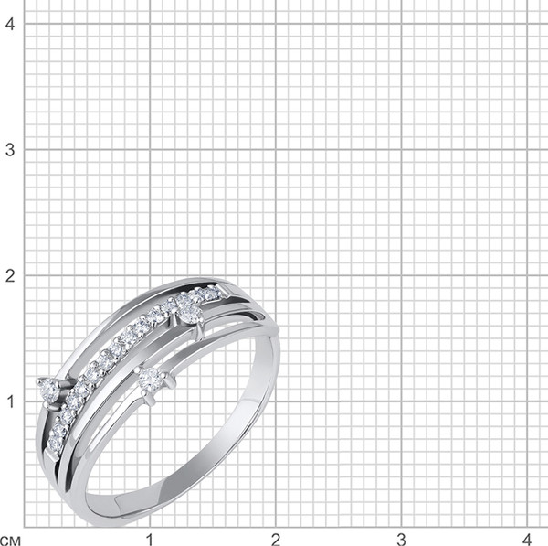 Изображение товара Кольцо из белого золота Кристалл C500400226773 (р.17.5, с бриллиантами)