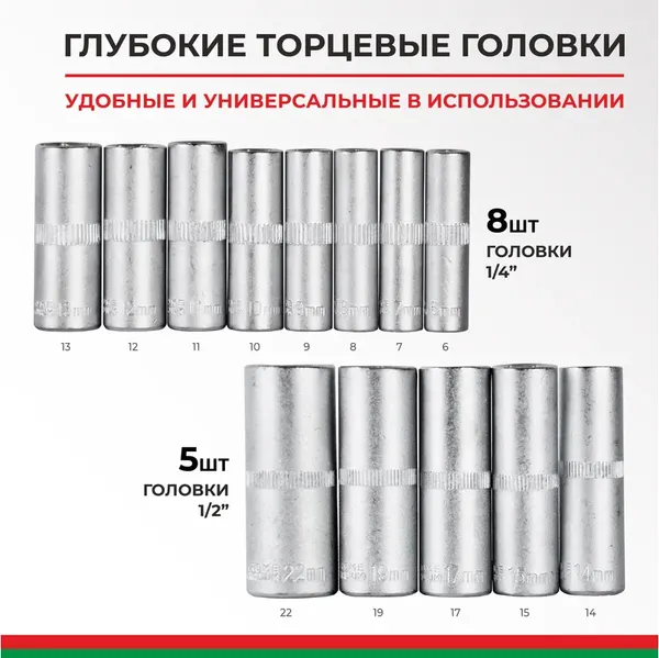 Изображение товара Набор головок, бит БелАК Мастер БАК07004 (108 предметов)