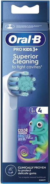 Изображение товара Детская звуковая зубная щетка Oral-B 3+ D103.413.2K Chameleon+Насадка PROKids EB10S (4шт)