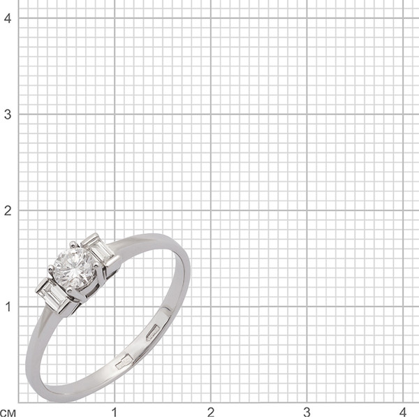 Изображение товара Кольцо из белого золота Кристалл CB23600226773 (р.19.5, с бриллиантами)