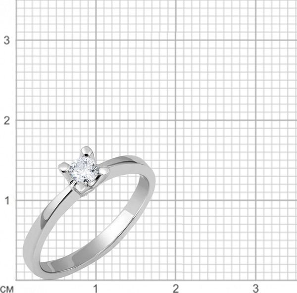 Изображение товара Кольцо из белого золота Кристалл CB41500226773 (р.17, с бриллиантом)