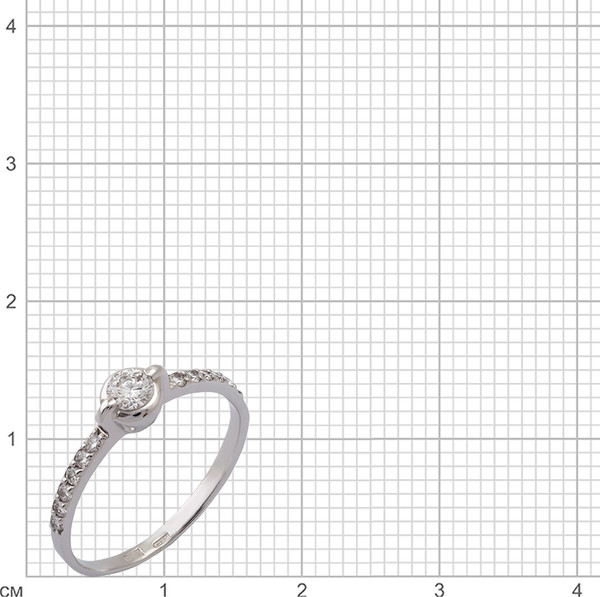 Изображение товара Кольцо из белого золота Кристалл CB41600226773 (р.17.5, с бриллиантами)