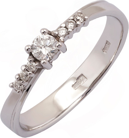 Изображение товара Кольцо из белого золота Кристалл CB79600226773 (р.17, с бриллиантами)