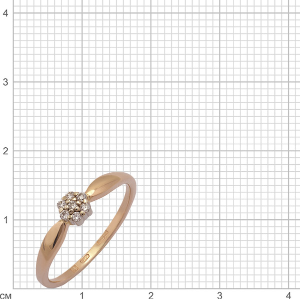 Изображение товара Кольцо из комбинированного золота Кристалл CC38800226773 (р.16.5, с бриллиантами)