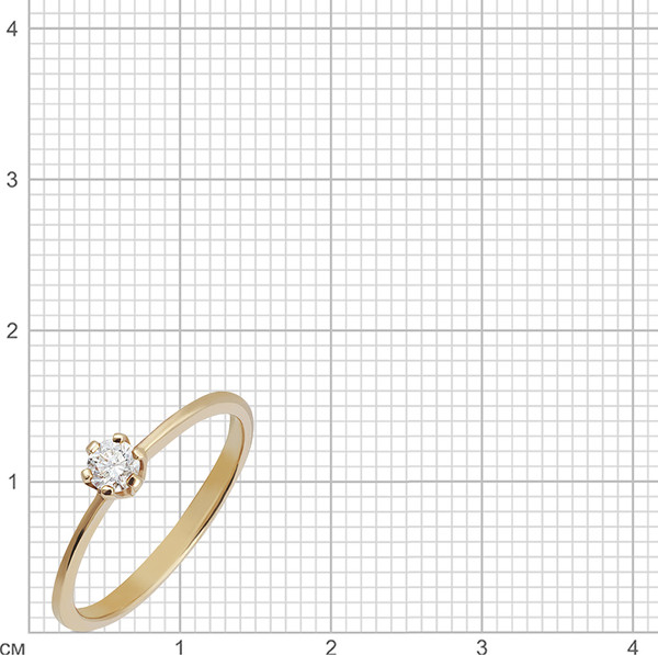 Изображение товара Кольцо из красного золота Кристалл CC46400226773 (р.18.5, с бриллиантом)