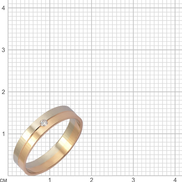 Изображение товара Кольцо из комбинированного золота Кристалл CC49600226773 (р.16.5, с бриллиантом)