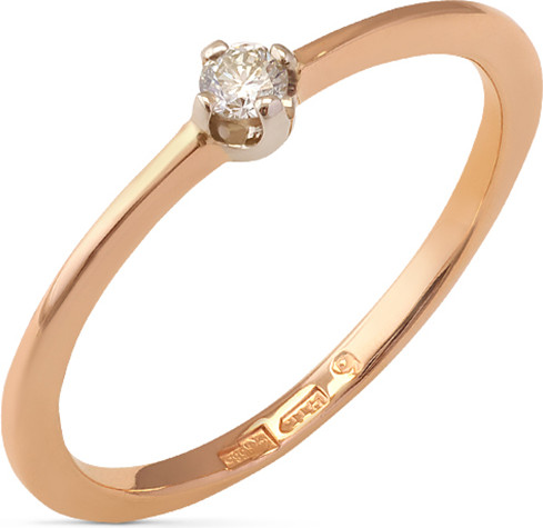 Изображение товара Кольцо из комбинированного золота Кристалл CC62600226773 (р.17, с бриллиантом)