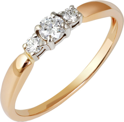 Изображение товара Кольцо из комбинированного золота Кристалл CC62900226773 (р.18, с бриллиантами)