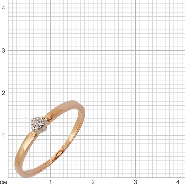 Изображение товара Кольцо из комбинированного золота Кристалл CC66900226773 (р.17, с бриллиантом)