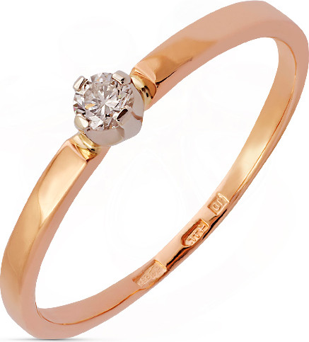 Изображение товара Кольцо из комбинированного золота Кристалл CC66900226773 (р.17, с бриллиантом)