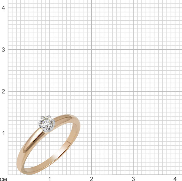 Изображение товара Кольцо из комбинированного золота Кристалл CC72000226773 (р.17, с бриллиантом)
