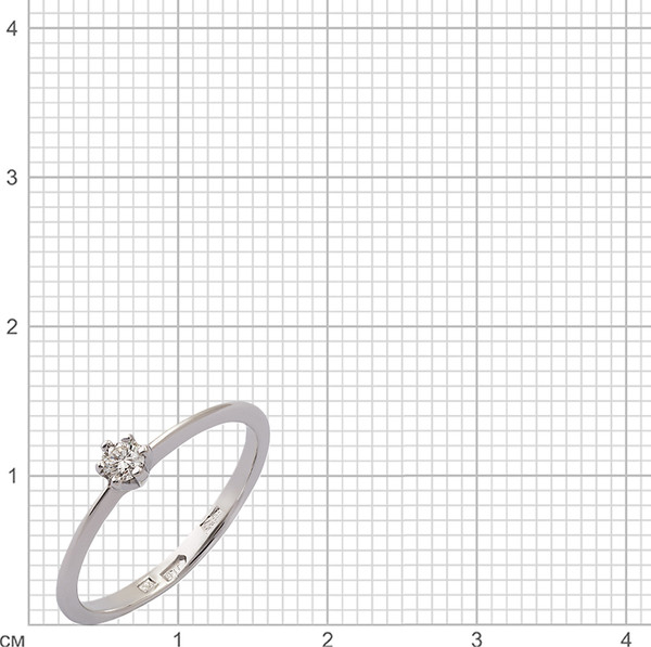 Изображение товара Кольцо из белого золота Кристалл CC88800226773 (р.18.5, с бриллиантом)
