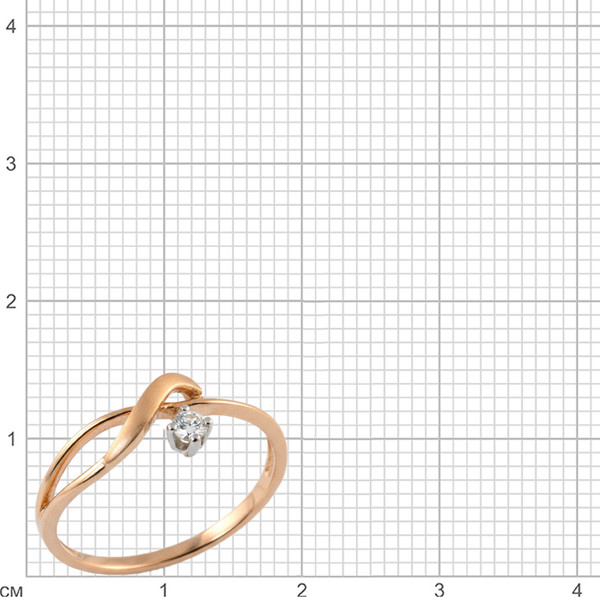 Изображение товара Кольцо из комбинированного золота Кристалл CC95500226773 (р.17, с бриллиантом)