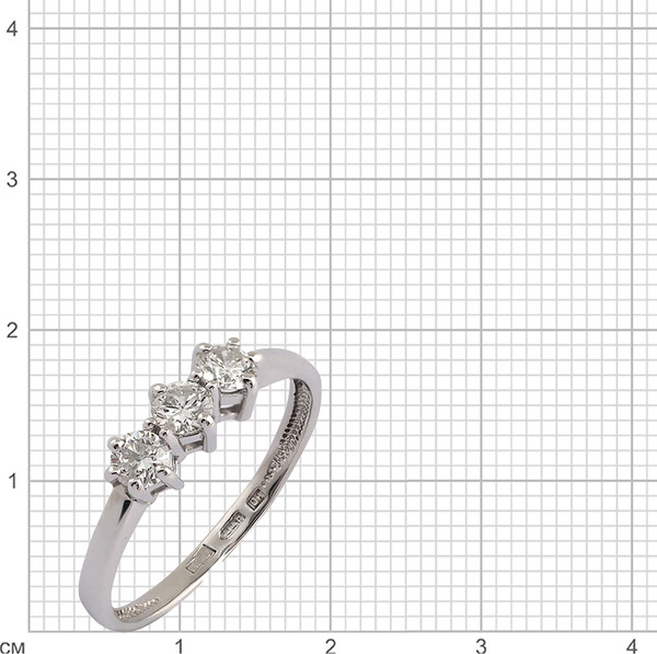 Изображение товара Кольцо из белого золота Кристалл CD43200226773 (р.16.5, с бриллиантами)