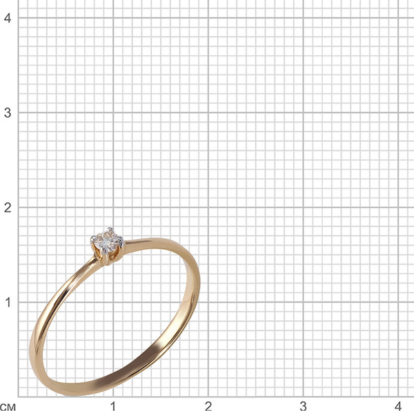 Изображение товара Кольцо из красного золота Кристалл CD84100226773 (р.16, с бриллиантом)