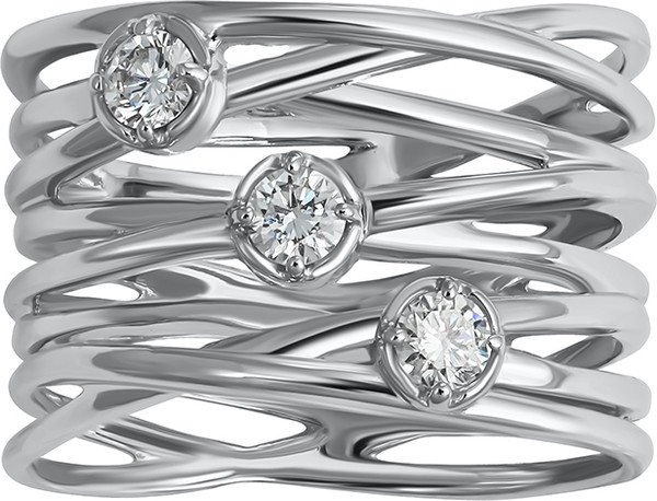 Изображение товара Кольцо из белого золота Кристалл CN69700226773 (р.17.5, с бриллиантами)