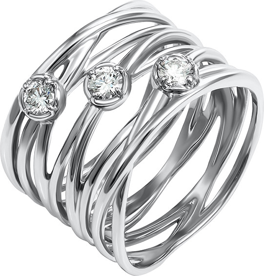 Изображение товара Кольцо из белого золота Кристалл CN69700226773 (р.17.5, с бриллиантами)