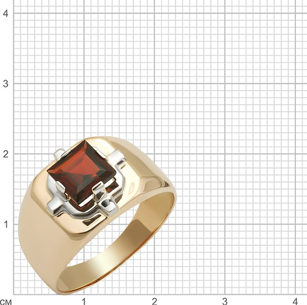 Изображение товара Кольцо из комбинированного золота Кристалл CC01400226773 (р.19, с гранатом)