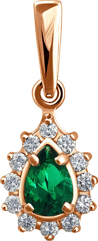Изображение товара Подвеска из красного золота Кристалл CK87300226773 (с бриллиантами и изумрудом)