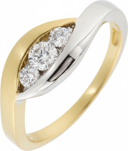 Изображение товара Кольцо из комбинированного золота Кристалл CM39300226773 (р.18.5, с фианитами)