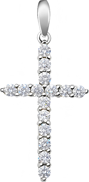 Изображение товара Крестик из белого золота Кристалл C737400226773 (с фианитами)