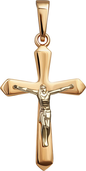 Изображение товара Крестик из комбинированного золота Кристалл CM77500226773