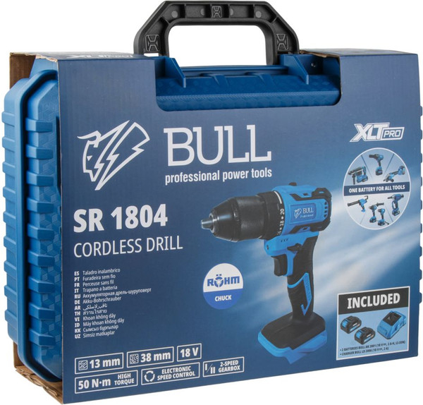 Изображение товара Профессиональная дрель-шуруповерт Bull SR 1804 R-series Xcase / 2329057