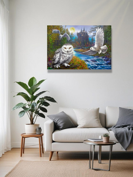 Изображение товара Пазл РЫЖИЙ КОТ Магическая сова и замок / Ф1000-9941