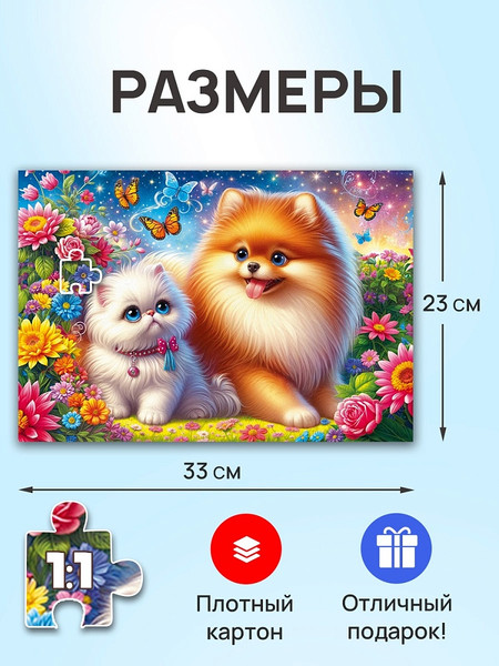 Изображение товара Пазл РЫЖИЙ КОТ Друзья в волшебном саду / Ф160-4541