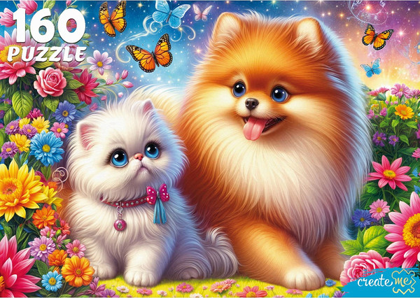 Изображение товара Пазл РЫЖИЙ КОТ Друзья в волшебном саду / Ф160-4541