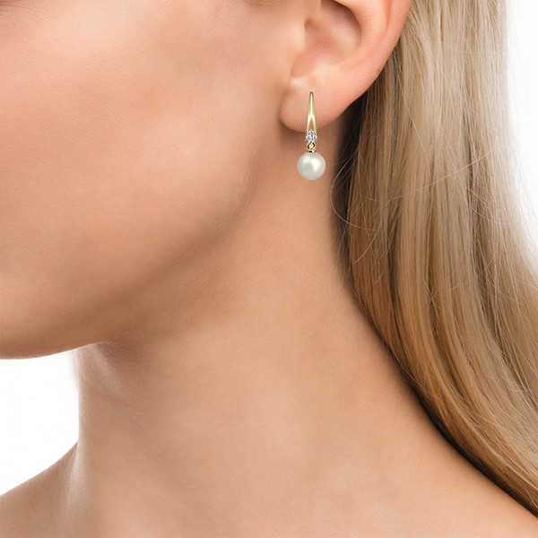 Изображение товара Серьги из красного золота Кристалл CL05300226773 (с фианитами и жемчугом)