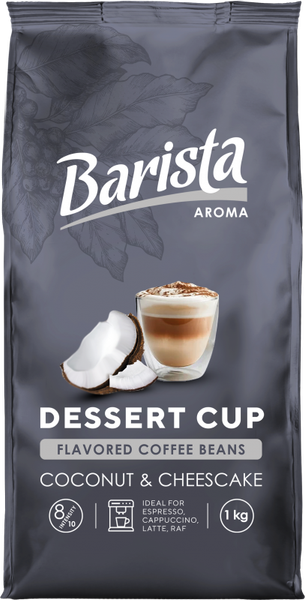 Изображение товара Кофе в зернах Barista Aroma Десертная чашка со вкусом кокоса и чизкейка (1кг)