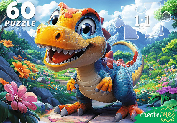 Изображение товара Пазл РЫЖИЙ КОТ Динозавр на прогулке / ПУ20-8258