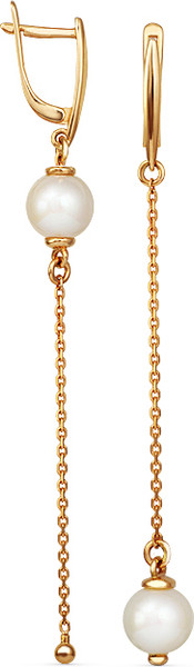 Изображение товара Серьги из красного золота Кристалл CL66300226773 (с жемчугом)