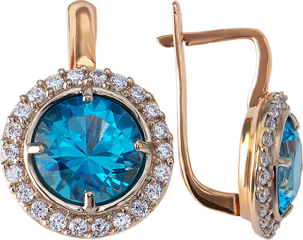 Изображение товара Серьги из красного золота Кристалл C971400226773 (с топазами и фианитами)