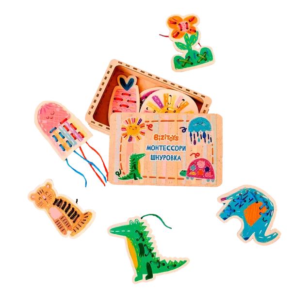 Изображение товара Развивающий игровой набор Bizitoys Шнуровка / 2114.01