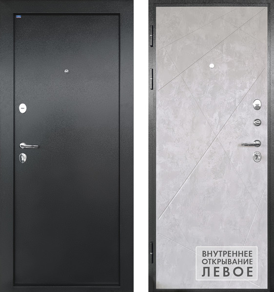 Изображение товара Входная дверь Промет Рондо 80- 2050/960/L  (диагональ антик серебро)