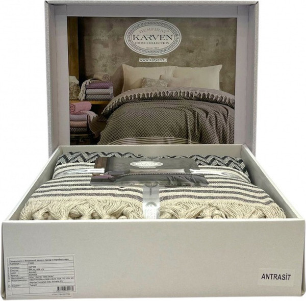 Изображение товара Покрывало Karven Zigzag Евро 210x230 / Y1048 Antrasit