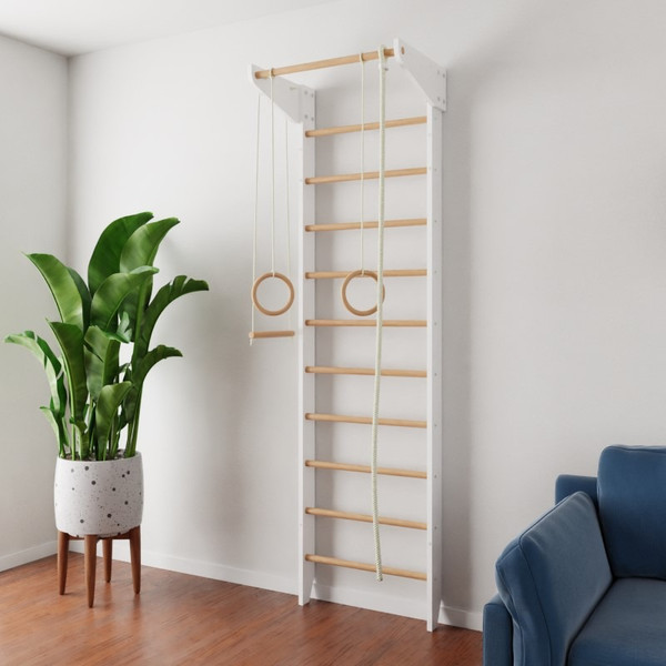 Изображение товара Шведская стенка Крепыш 01ТР Ультра (бело-лаковый, базовая комплектация)