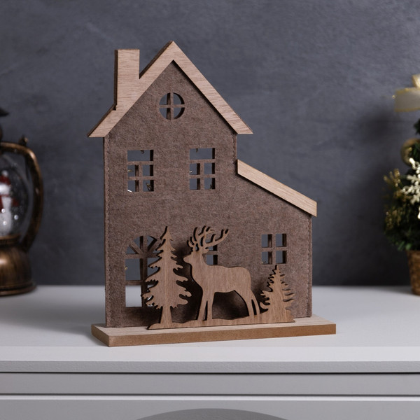 Изображение товара Световая фигурка Luazon Lighting Изба с оленями / 10487841