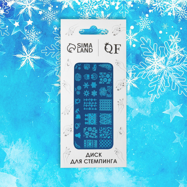 Изображение товара Пластина для стемпинга Queen Fair Зимний узор металлическая 12x6 / 4301096