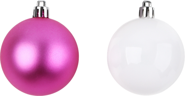 Изображение товара Набор шаров новогодних Sima-Land 10659069 (8шт, розовый/белый)