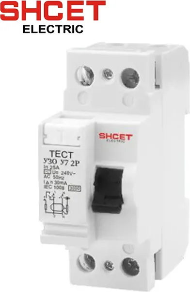 Изображение товара Устройство защитного отключения SHCET УЗО 2Р 25А 10мА У7 / S0000363
