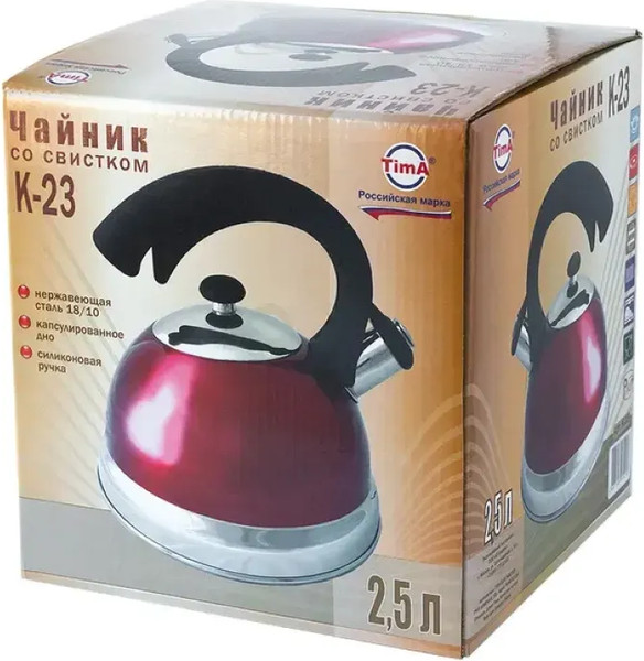 Изображение товара Чайник со свистком TimA K-23 (красный)