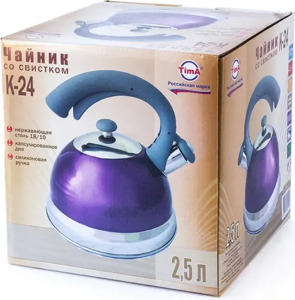Изображение товара Чайник со свистком TimA K-24 (фиолетовый)