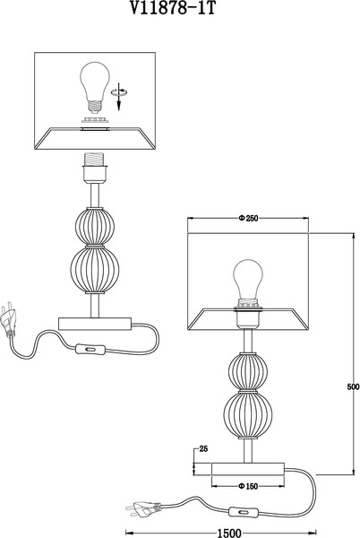 Изображение товара Прикроватная лампа Moderli Brumi / V11878-1T