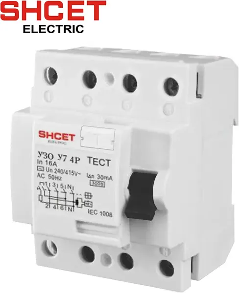 Изображение товара Устройство защитного отключения SHCET УЗО 4Р 80А 100мА У7 / S0000399