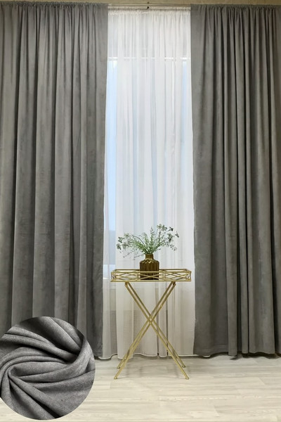 Изображение товара Комплект штор Soft Lines Канвас J27 150x260 (2шт, серый)