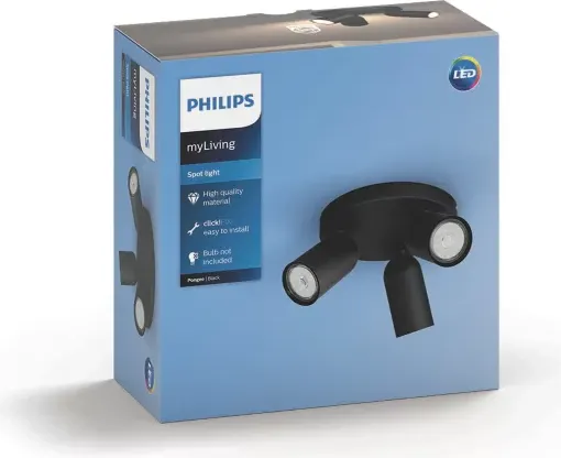 Изображение товара Люстра Philips Pongee Plate/Spiral Black 3xNW 230V / 915005531301