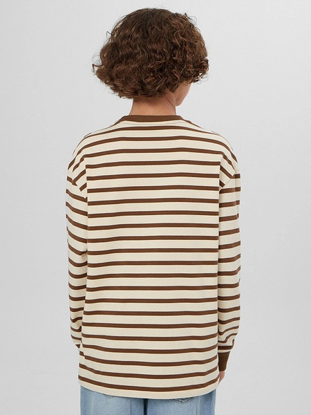 Изображение товара Лонгслив детский Mark Formelle 123434/1 (р.164-84, молочно-коричневая полоска)